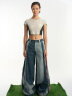 Patched Denim Trousers