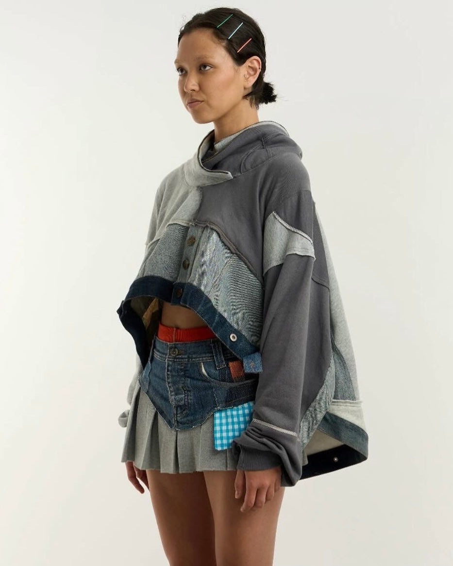 Patched Jersey Hoodie