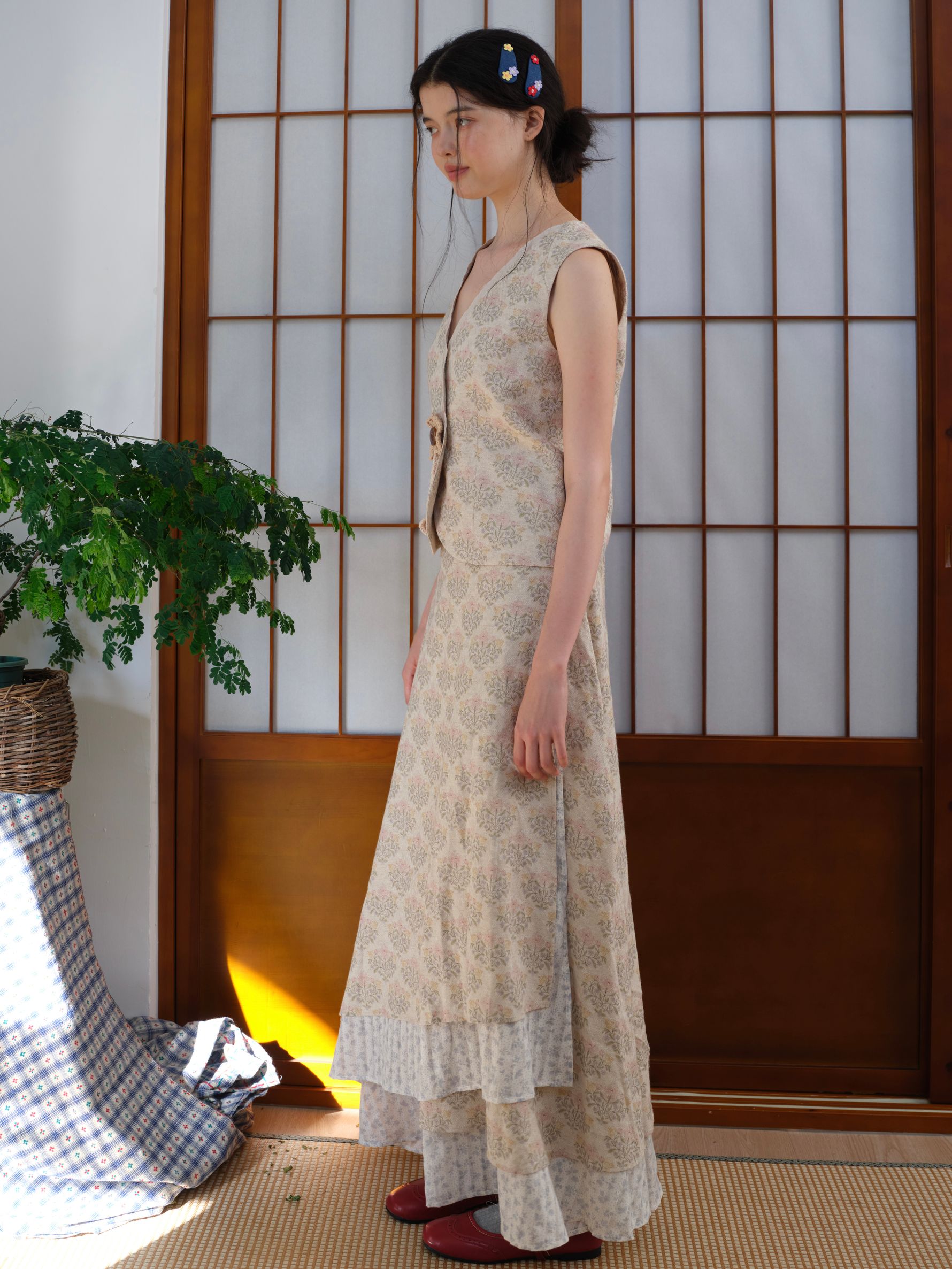 Double-layered Flower Pattern Skirt