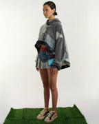 Patched Denim & Jersy Short Skirt