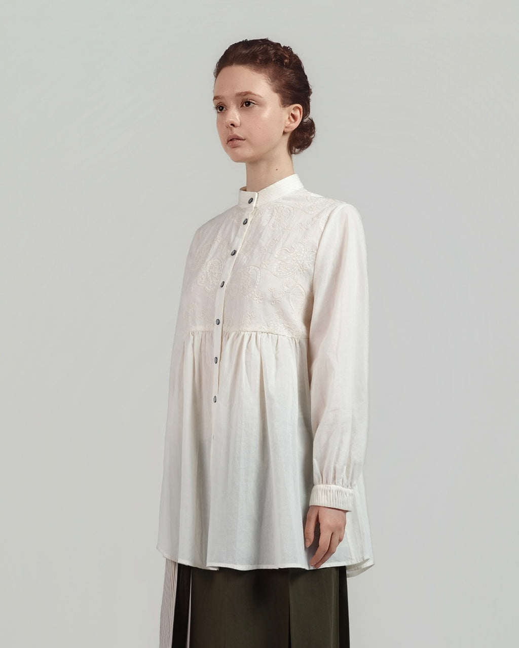 Cord Embroidered Shirt Dress