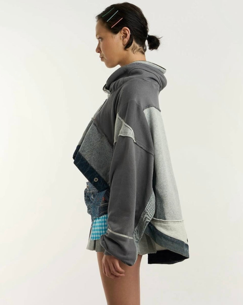 Patched Jersey Hoodie