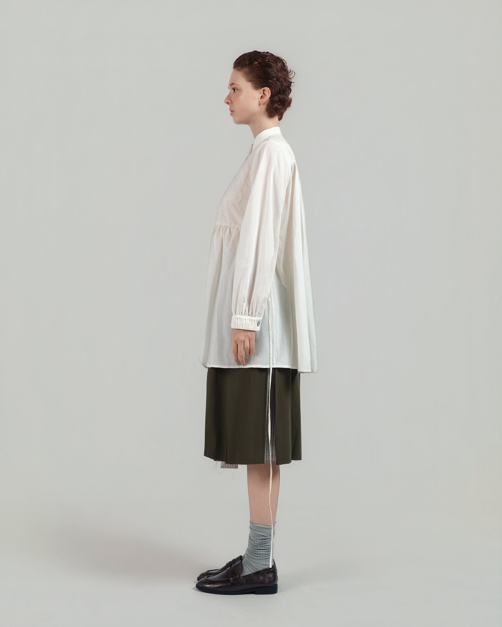 Cord Embroidered Shirt Dress