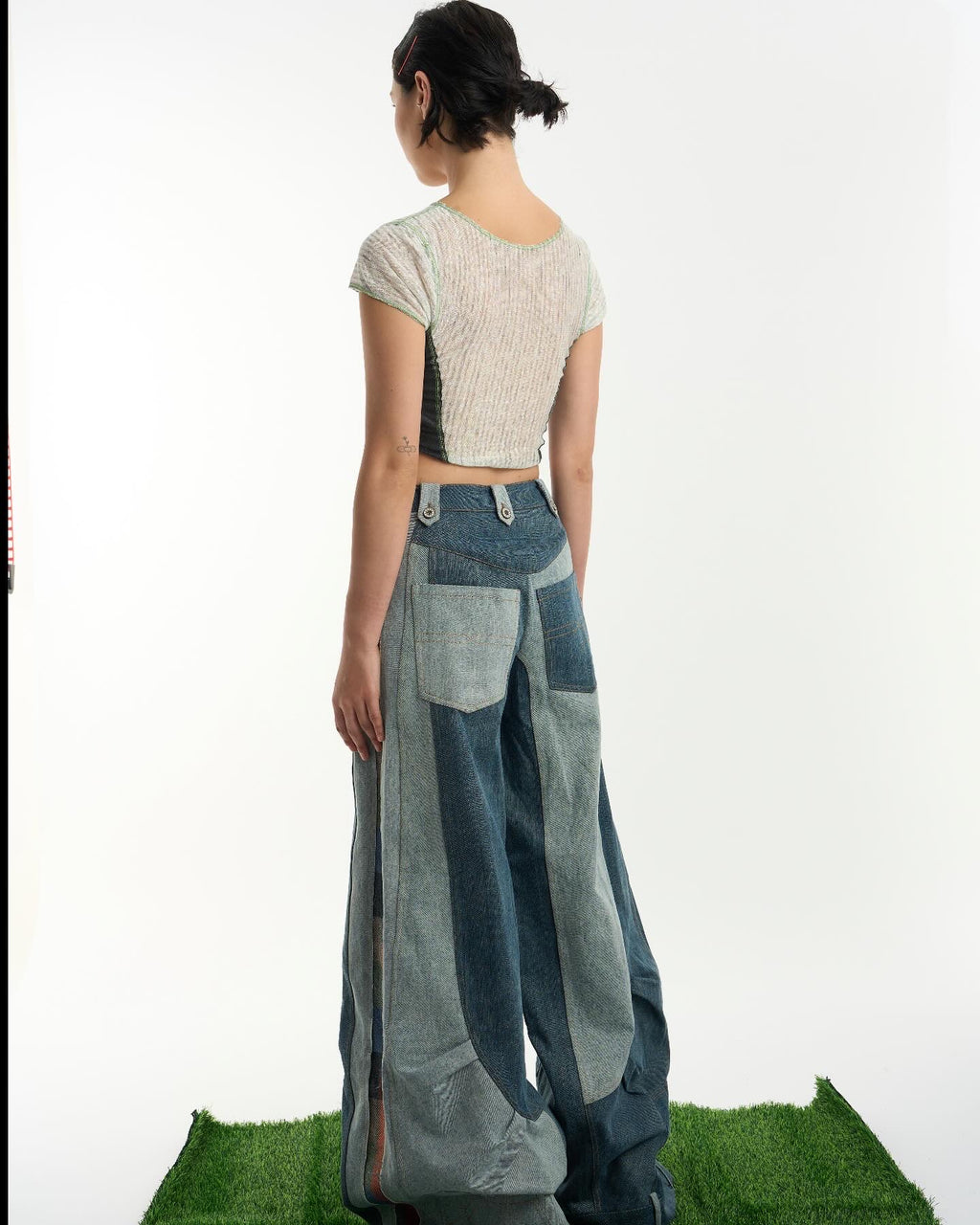 Patched Denim Trousers