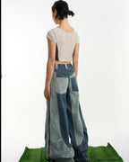Patched Denim Trousers