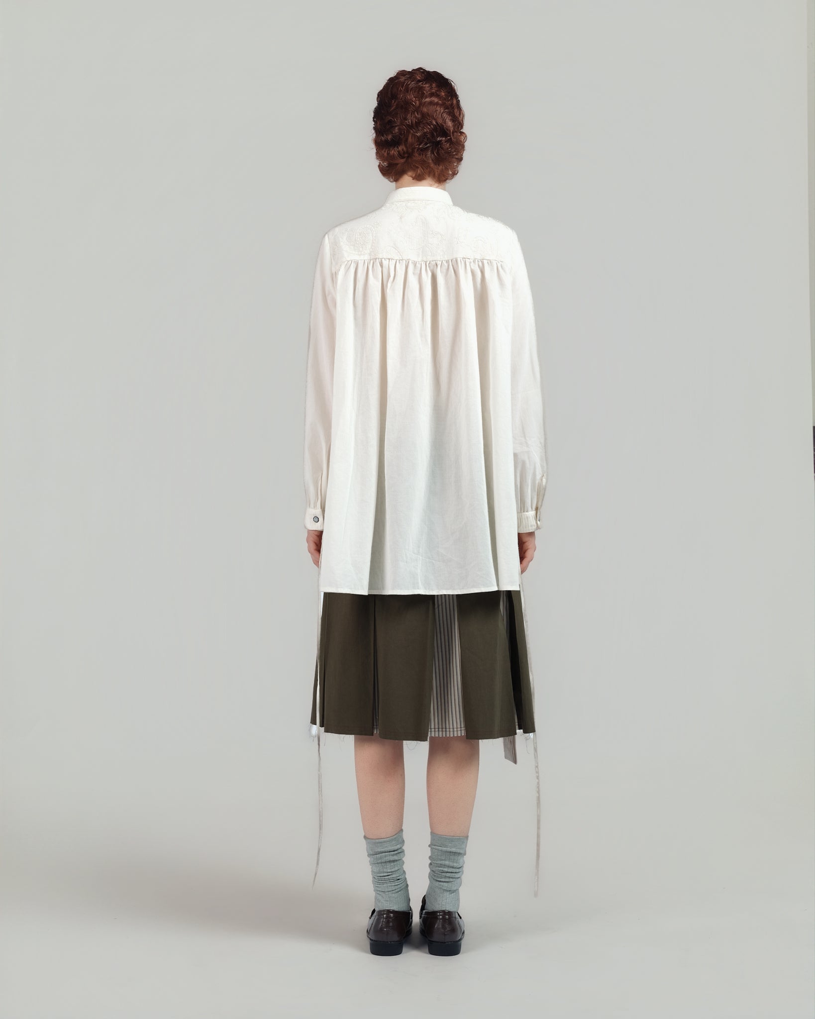 Cord Embroidered Shirt Dress