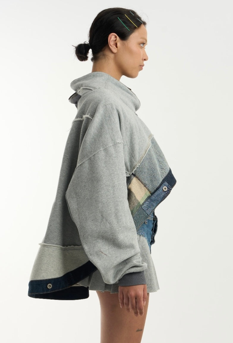 Patched Jersey Hoodie