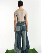 Patched Denim Trousers
