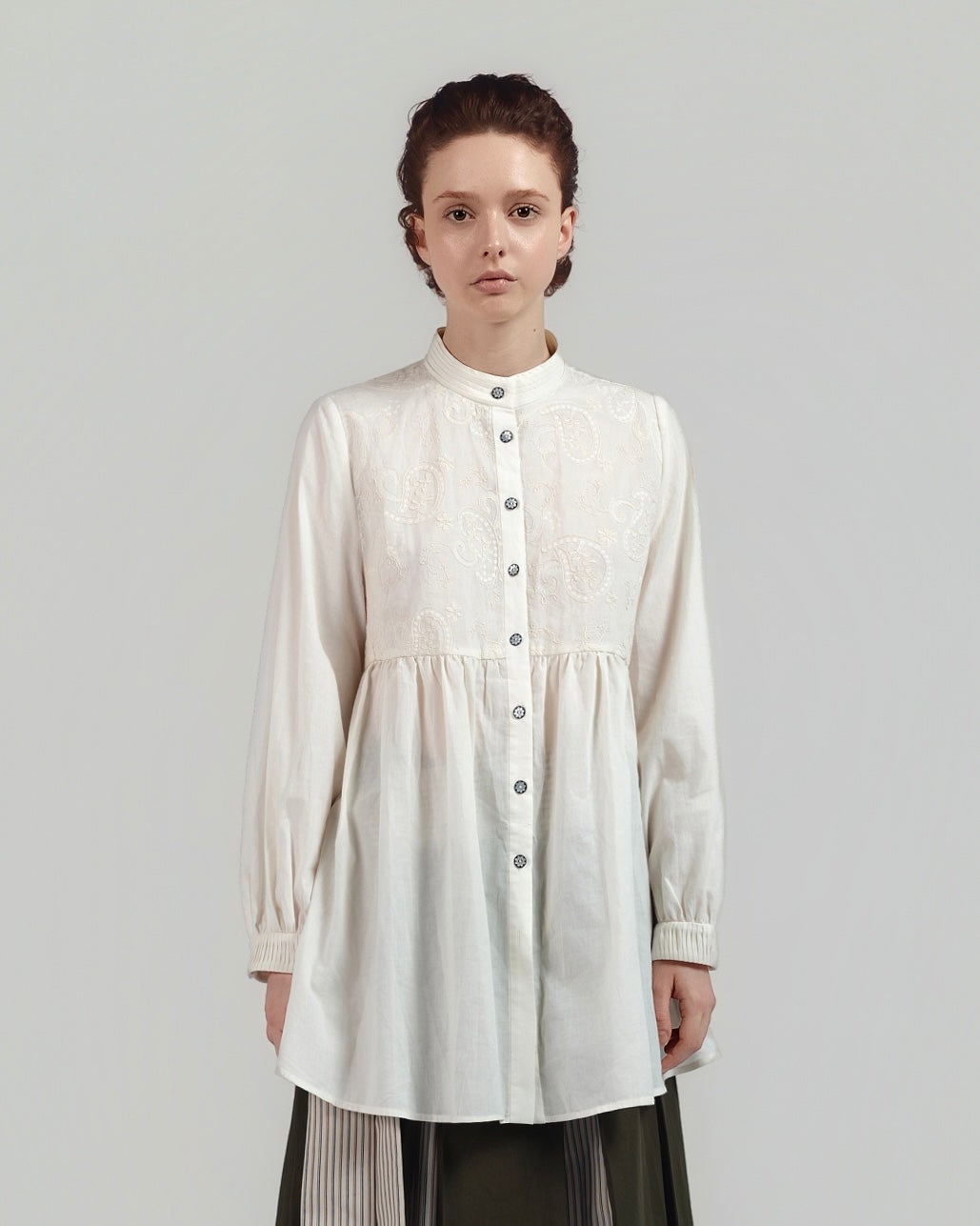 Cord Embroidered Shirt Dress