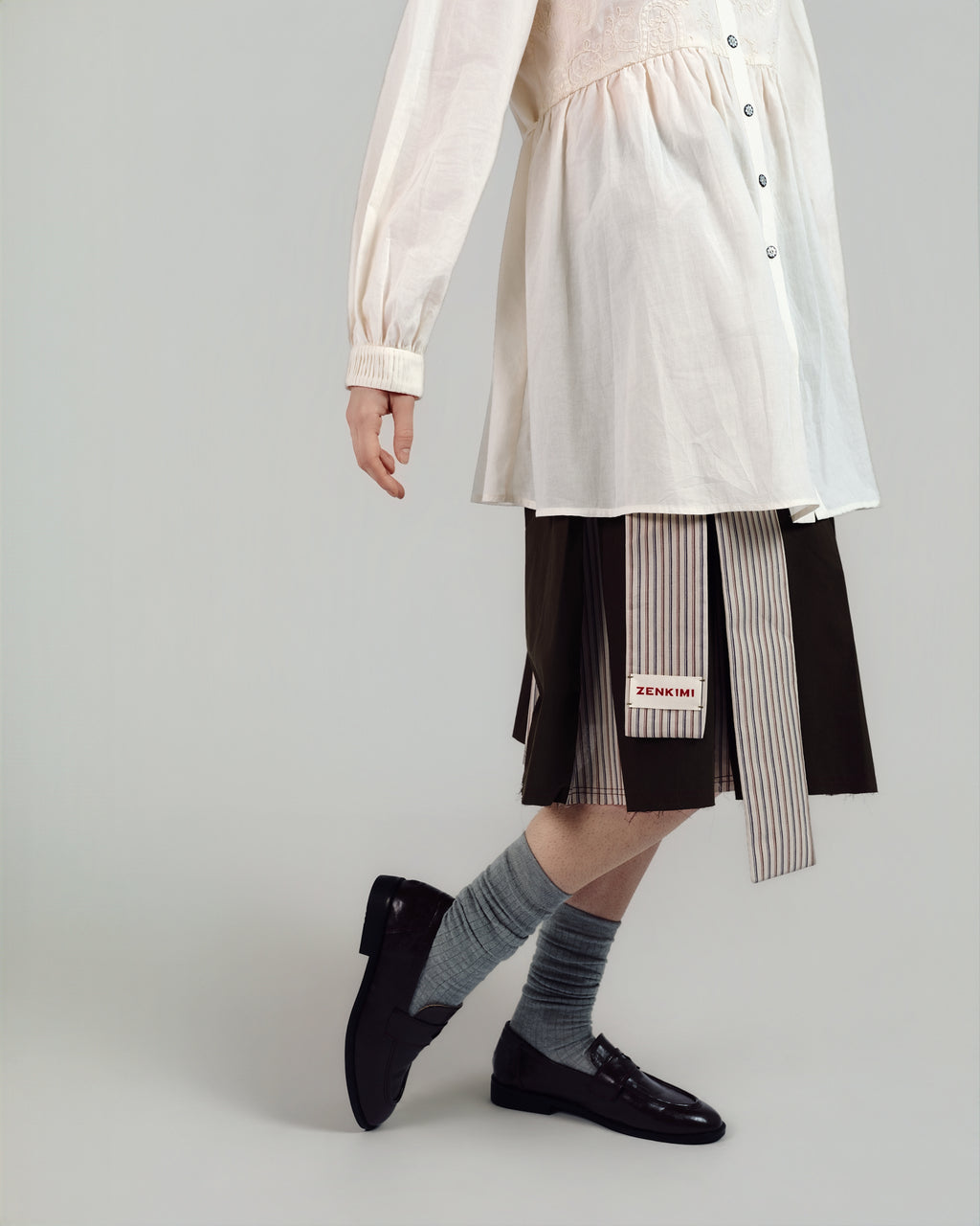 Cord Embroidered Shirt Dress