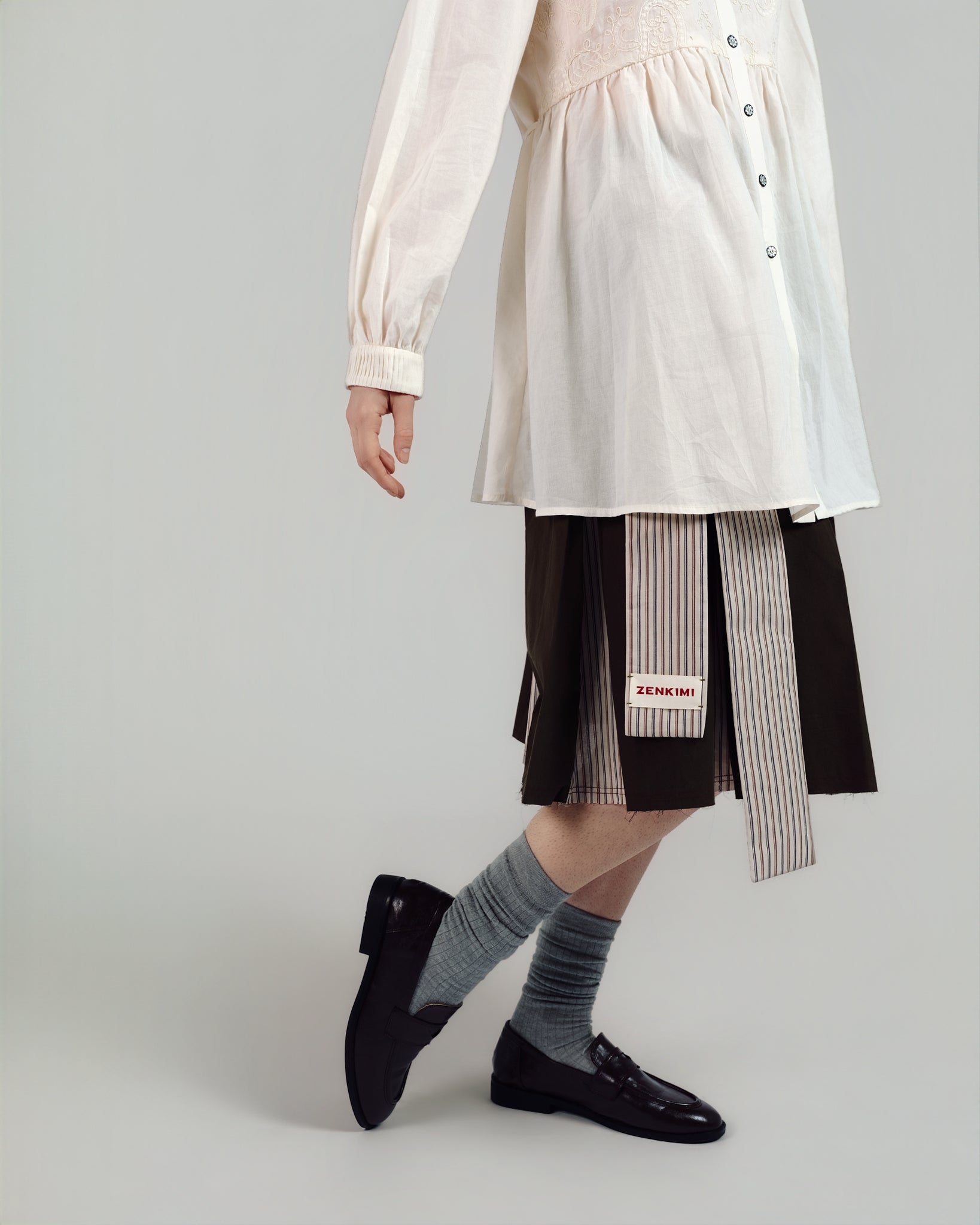 Cord Embroidered Shirt Dress